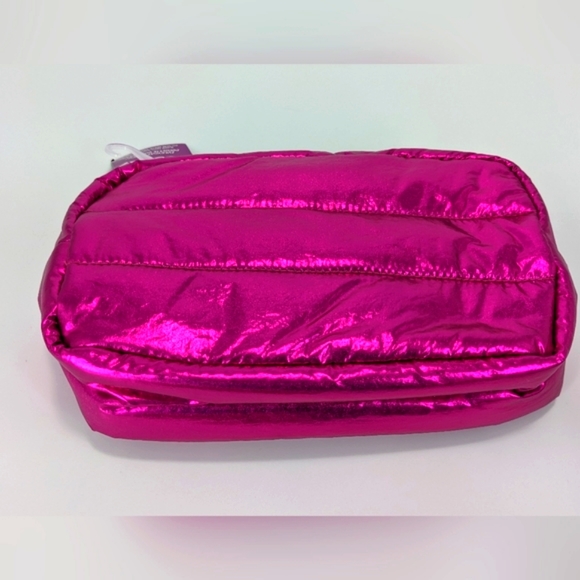 NEW! Metallic Pink Makeup Bag Clutch Pouch - Picture 2 of 4